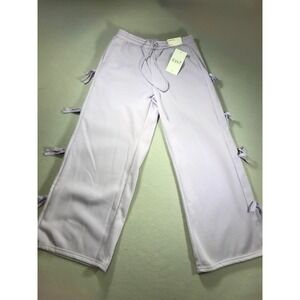Cult Favorite Lavender Wide Leg Sweatpants with Side Bow Details Purple Large